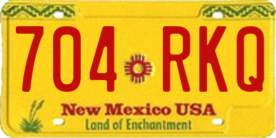 NM license plate 704RKQ