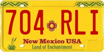 NM license plate 704RLI