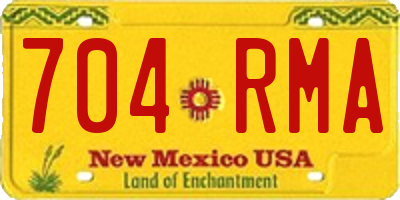 NM license plate 704RMA