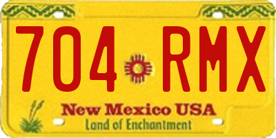 NM license plate 704RMX