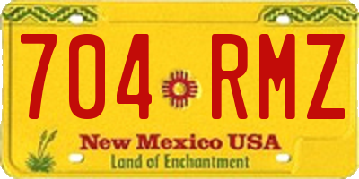 NM license plate 704RMZ