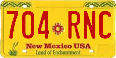 NM license plate 704RNC
