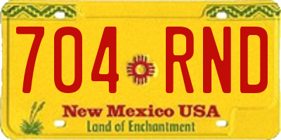 NM license plate 704RND