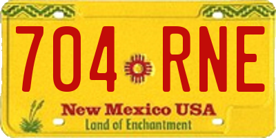 NM license plate 704RNE