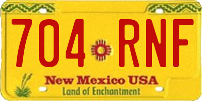 NM license plate 704RNF