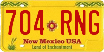 NM license plate 704RNG