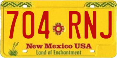 NM license plate 704RNJ