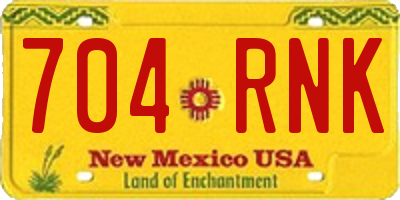 NM license plate 704RNK