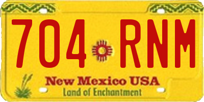 NM license plate 704RNM