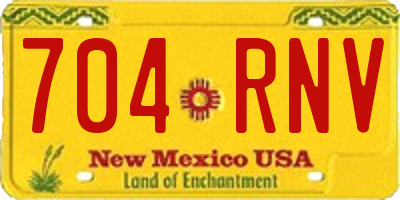 NM license plate 704RNV