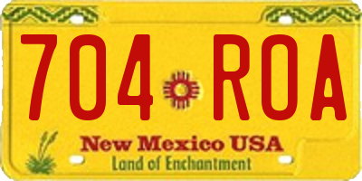 NM license plate 704ROA