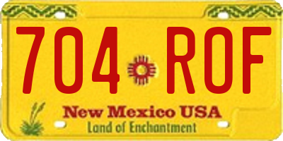 NM license plate 704ROF