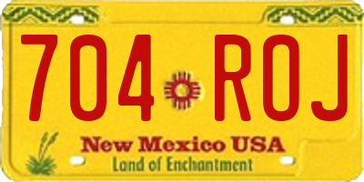 NM license plate 704ROJ