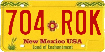 NM license plate 704ROK