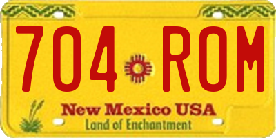 NM license plate 704ROM