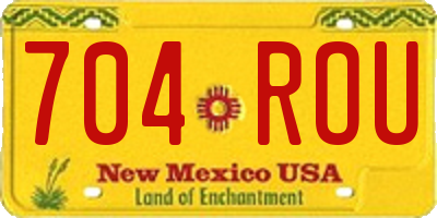 NM license plate 704ROU