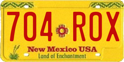 NM license plate 704ROX