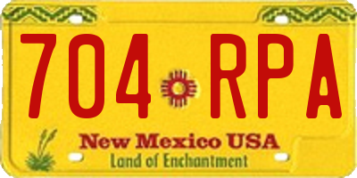 NM license plate 704RPA