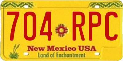 NM license plate 704RPC