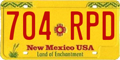 NM license plate 704RPD