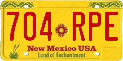 NM license plate 704RPE