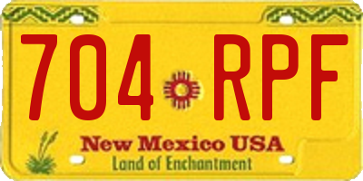 NM license plate 704RPF