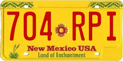 NM license plate 704RPI