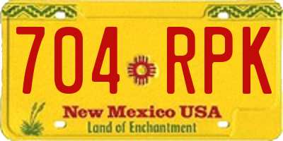 NM license plate 704RPK