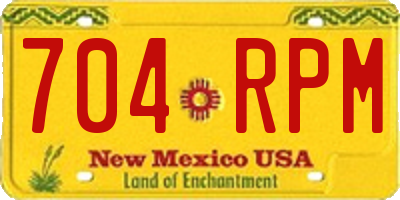 NM license plate 704RPM