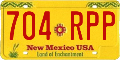 NM license plate 704RPP
