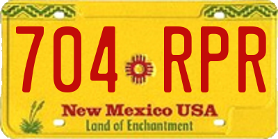 NM license plate 704RPR