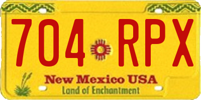 NM license plate 704RPX