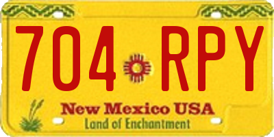 NM license plate 704RPY