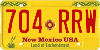 NM license plate 704RRW