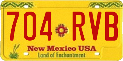 NM license plate 704RVB