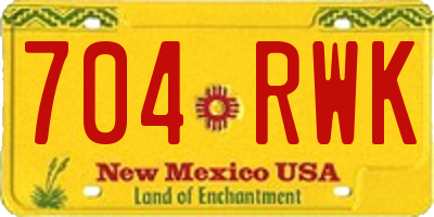 NM license plate 704RWK
