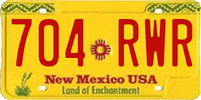 NM license plate 704RWR