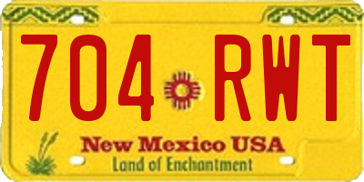 NM license plate 704RWT