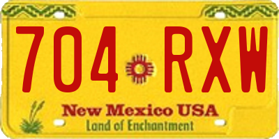 NM license plate 704RXW