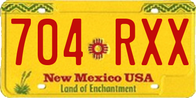 NM license plate 704RXX