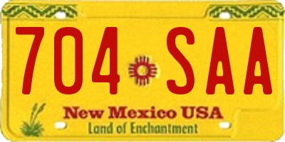 NM license plate 704SAA