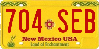 NM license plate 704SEB