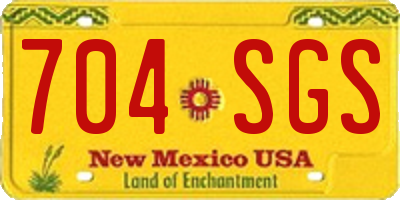 NM license plate 704SGS