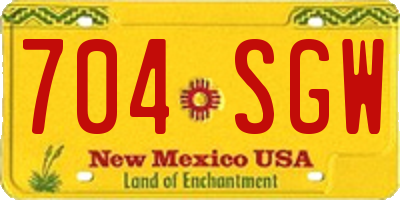 NM license plate 704SGW