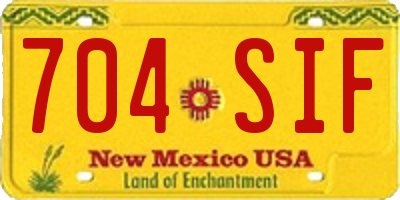 NM license plate 704SIF