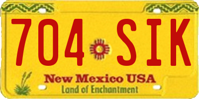 NM license plate 704SIK