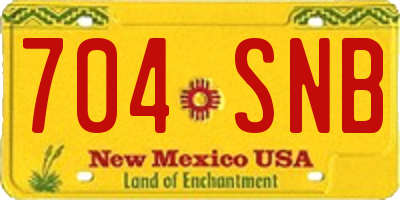NM license plate 704SNB