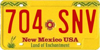 NM license plate 704SNV