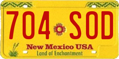 NM license plate 704SOD