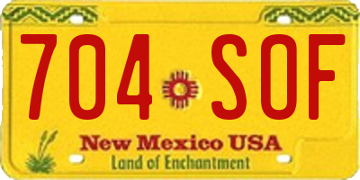 NM license plate 704SOF